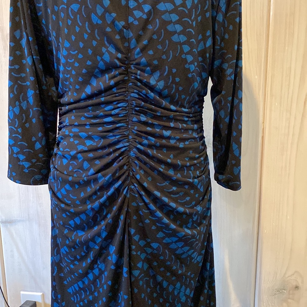 White House black market black with blue jewel print dress NWT - Picture 6 of 7